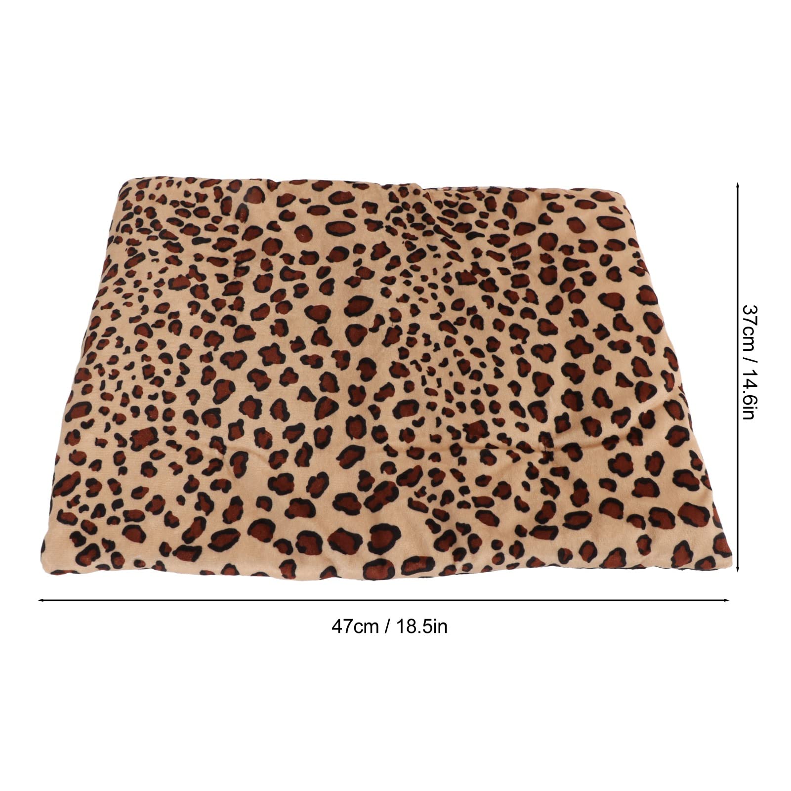 9W USB Heating Pad, 37 x 47cm Washable Foldable 3 Temperature Pet Heated Pad, for Cats, Dogs (Leopard Print)