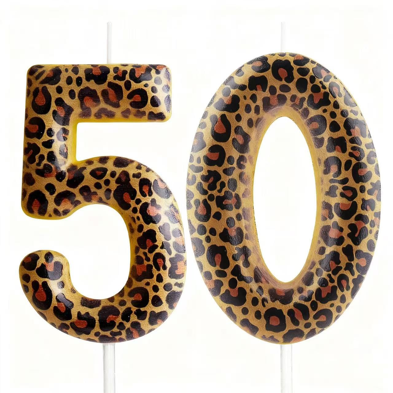 Yiran Leopard Print Birthday Candles Number 21, Realistic Leopard Printing Birthday Number Candles, Wild Onez Zoo Animals Themed Candle Cake for Boys and Girls Gifts Anniversary Party Supplies — view 14