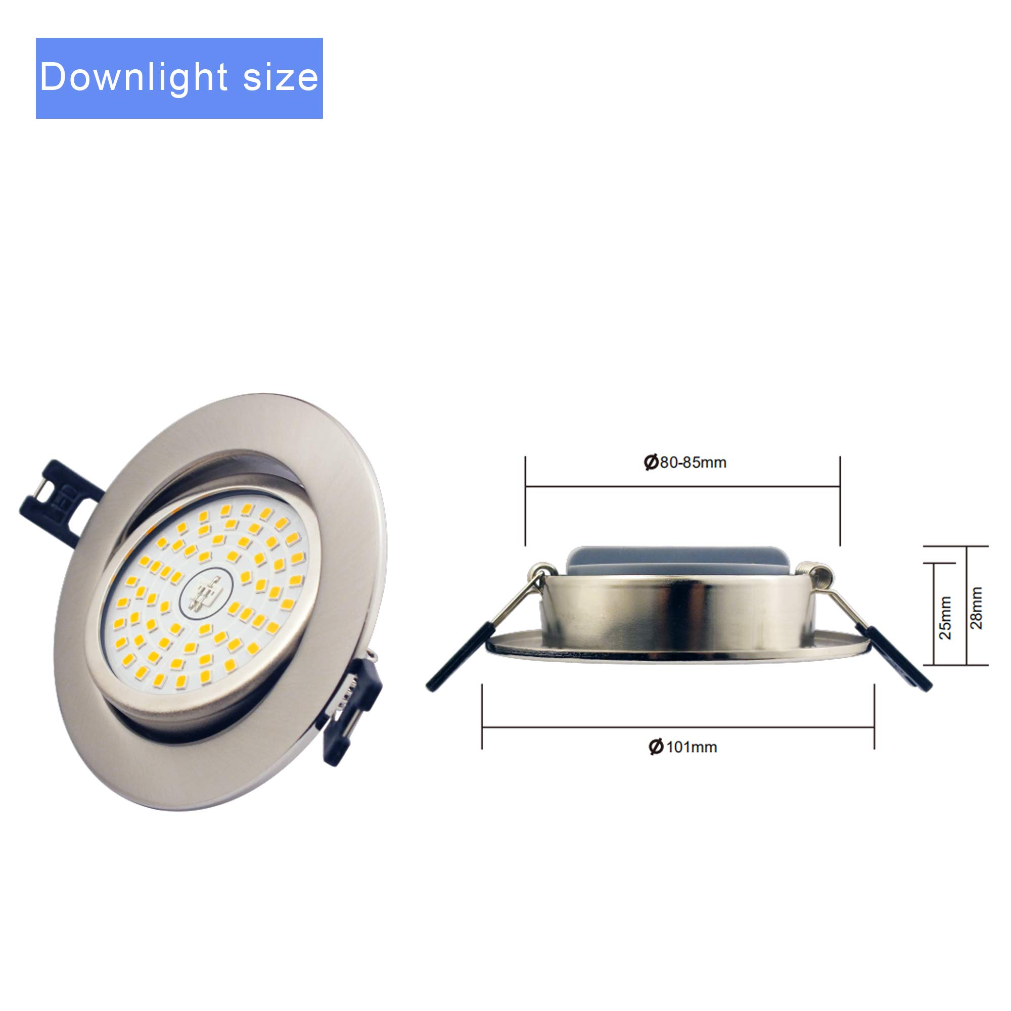 3 x 12W LED Foco empotrable de baño, Blanco Calido 3000K, Ø85-95mm, No Regulable, Downlight Led Techo IP44 230V Focos Led Interior Techo Para Sala De estar