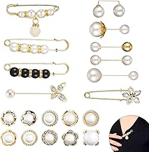 Anti Exposure Fixed Brooches Set, 20 PCS Modesty Pins Shirt Brooch Cover Up Brooch Pins Safety Invisible Buttons Sweater Shawl Clip Safety Pearl Pin