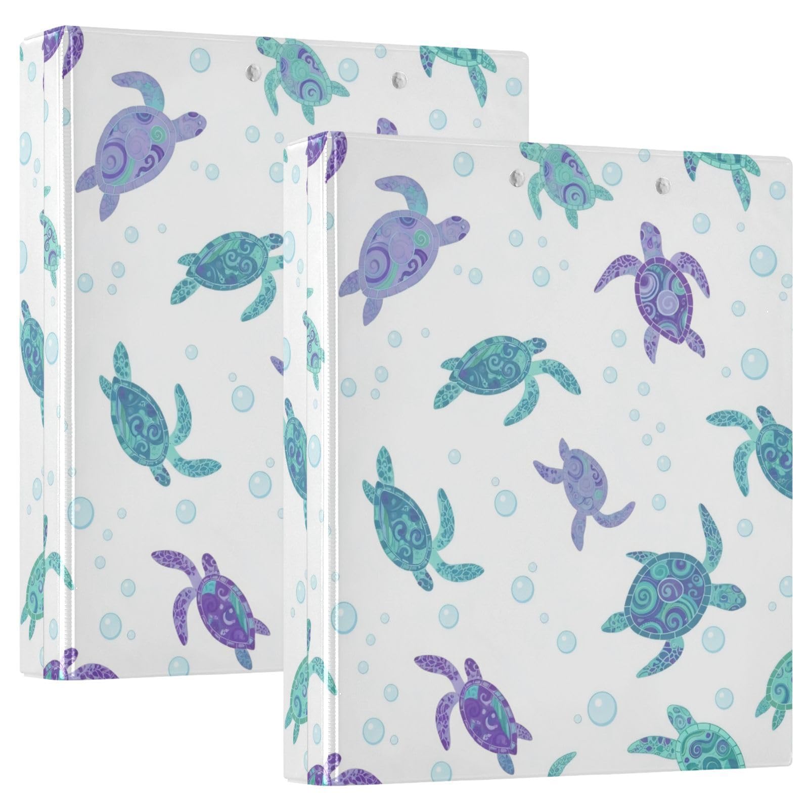 Raccoglitore a 3 anelli a D, 3,8 cm, colore turchese viola, confezione da 2