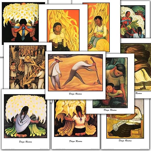 ArtDirect GalleryPack Wall Art – 10 Unframed 16x20 Assorted Vintage Diego Rivera Poster Prints, Collectible Décor for Home or Office