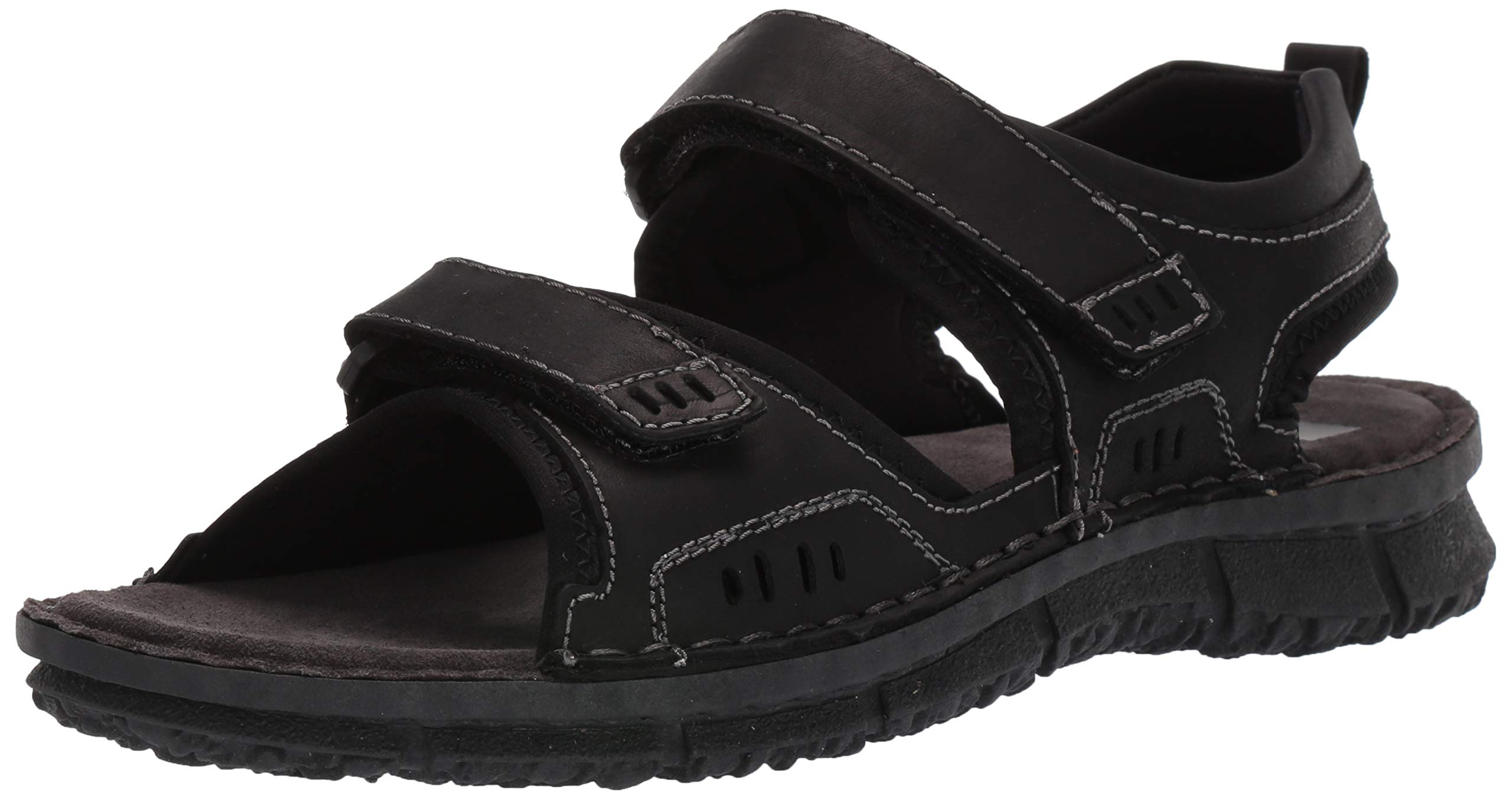 ara Men's Frasier Flat Sandal, Black Crazy Horse, 42 M EU (9 US), Black Crazy Horse, 42 M EU (9 US)