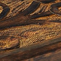 Vista 7 de Creative Co-Op Boho decorativo madera tallada diseño floral, bandeja natural