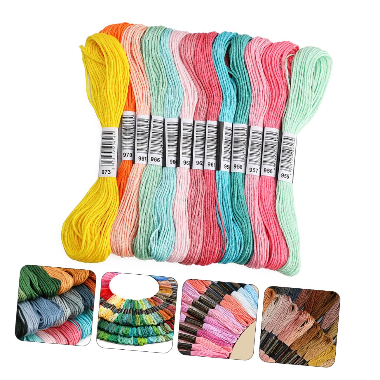 Hilos para Bordar de Punto de Cruz 447 Piezas, Poliéster Algodón | DIY Crafts y Tassels, Cómodo de Guardar, Fácil de Llevar, Surtido para Proyectos Creativos