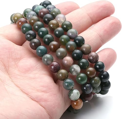 Miniatura 4 de Jovivi Collar de 108 cuentas de oración mala 0315in ágata india natural piedras de cristal curativo