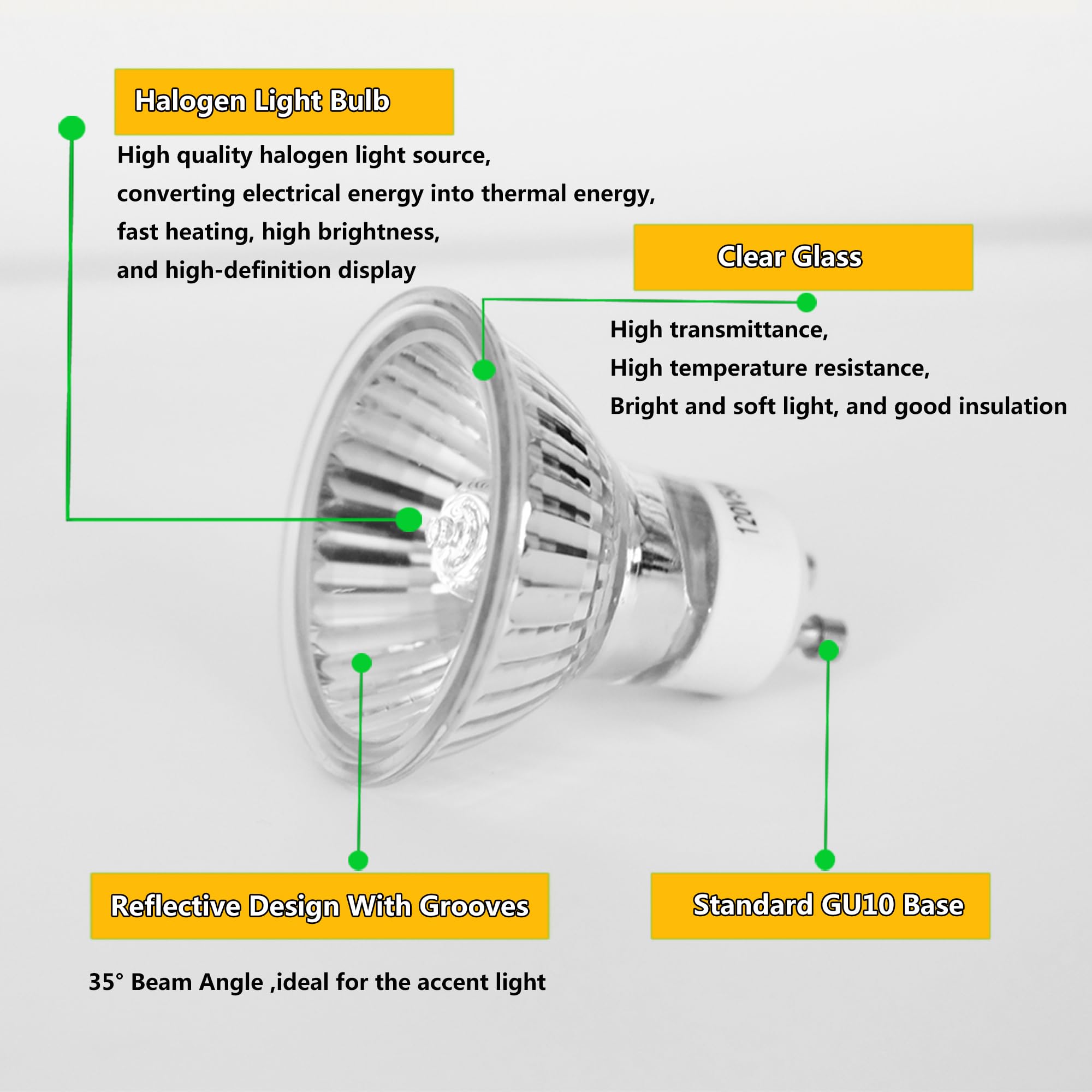 25W Halogen Replacement Bulb For Candle Warmers – GU10 Base, Dimmable, 2700K Warm White, 4-Pack For Wax Melt Lamps