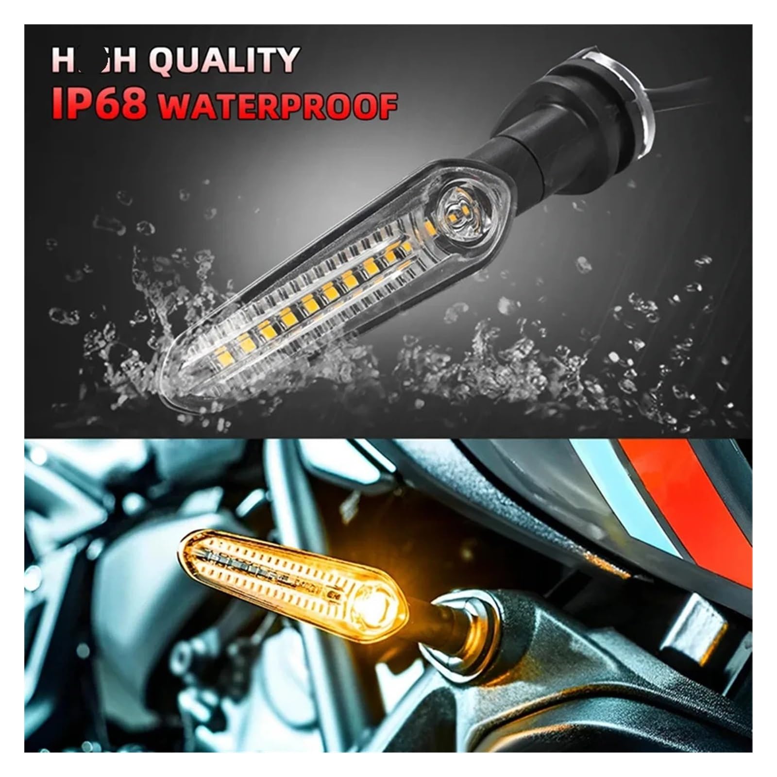 Indicatore direzione a LED moto scorre ambra Indicatoris Motos