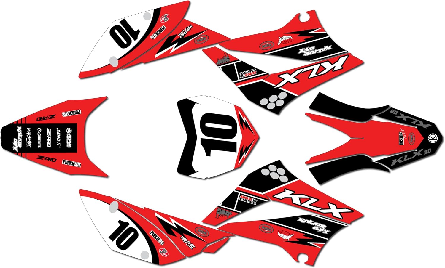 Graphics Kit for Kawasaki KLX 110 (2010-2024) Speed Series Teal-shift 16 Mil - Dirt bike Custom Racing Graphics Decals Stickers Kit, no-plastics