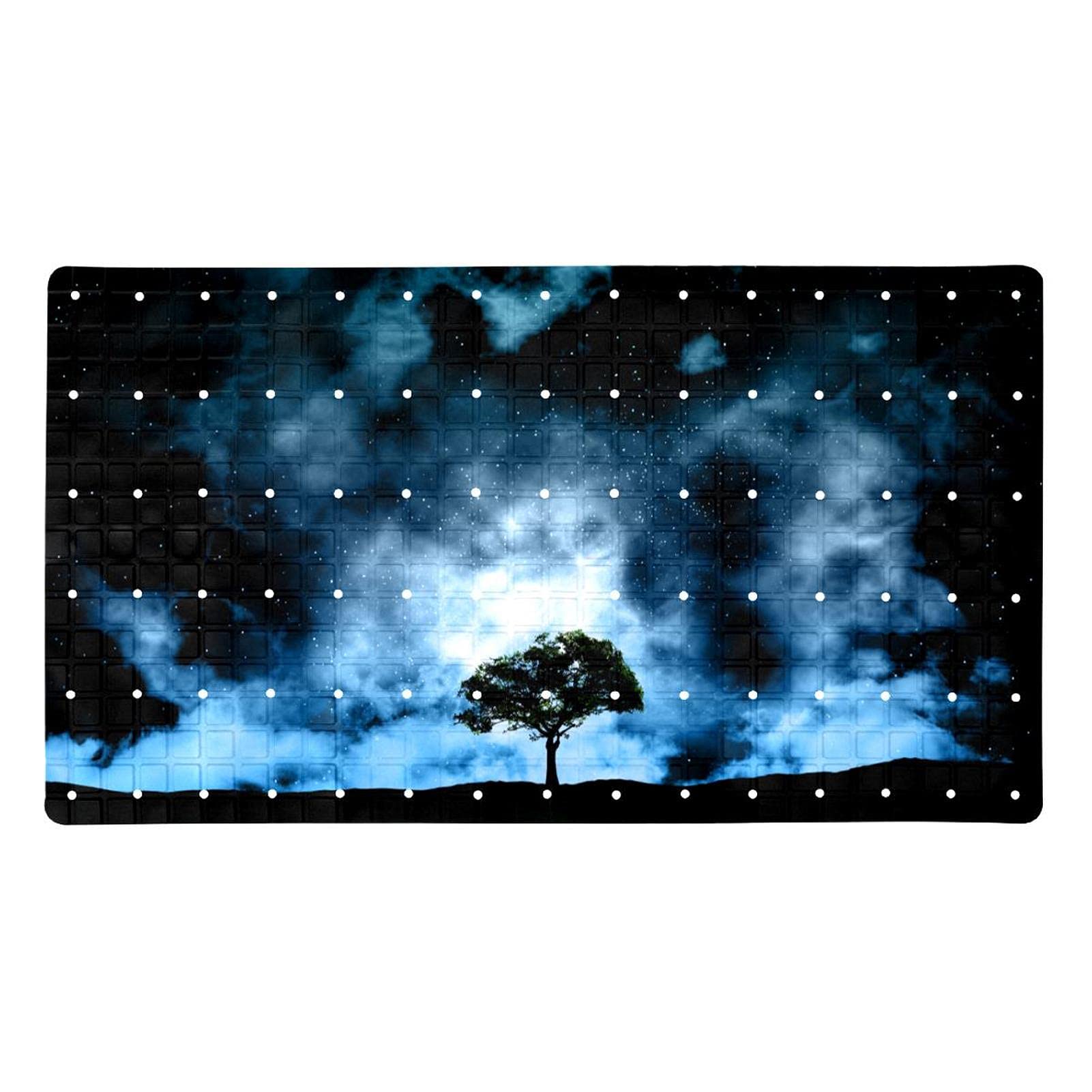 Tapis de baignoire antidérapant avec ventouses et trous de drainage pour douche
