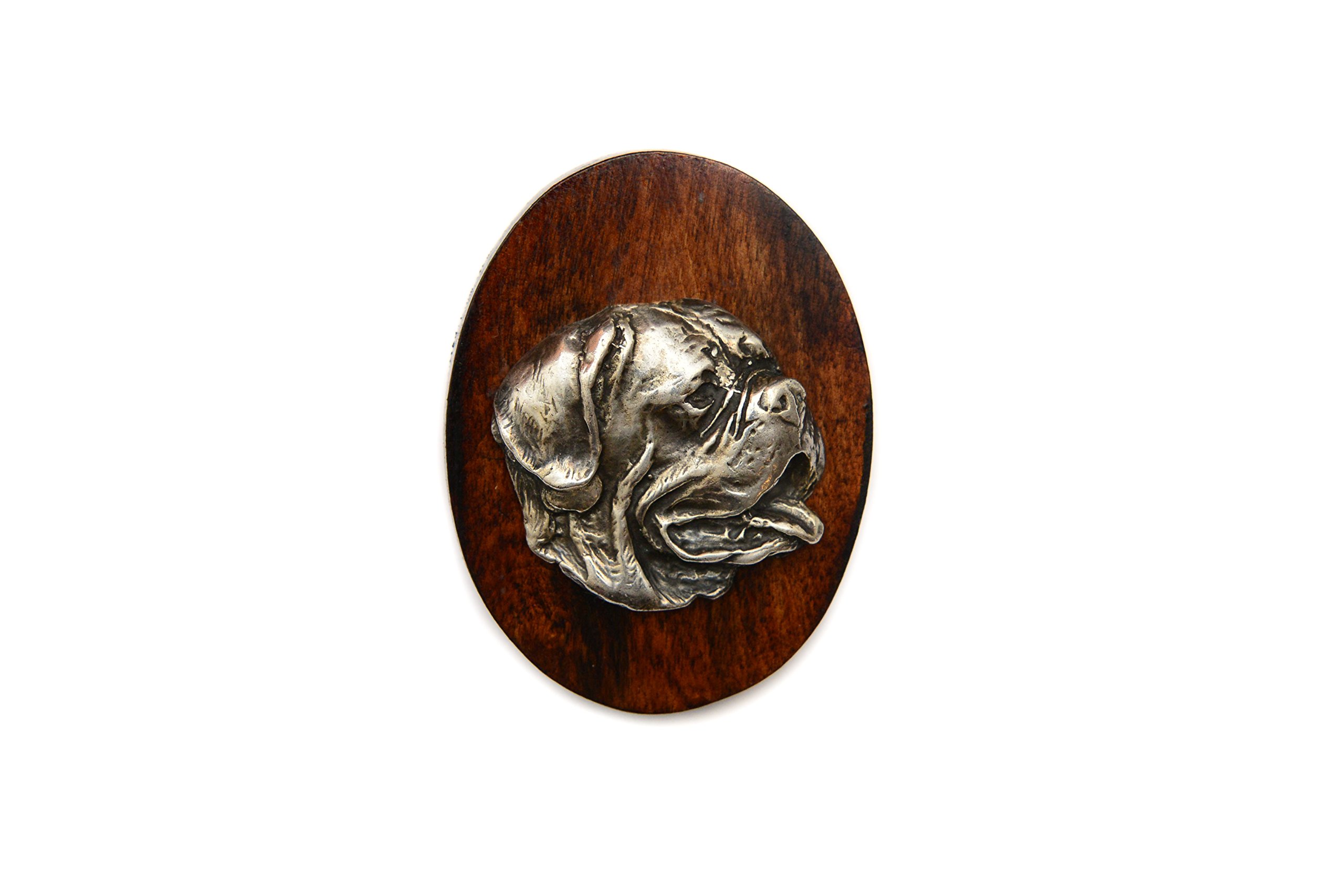 Art-Dog Dog Show Ring Clip Number Holder - Brooch with Clip Dog Show Exhibit Number Holder - Handmade Dog Show Accessory – Dog Tag Clip 7x5cm – Dog de Bordeaux I — image 1