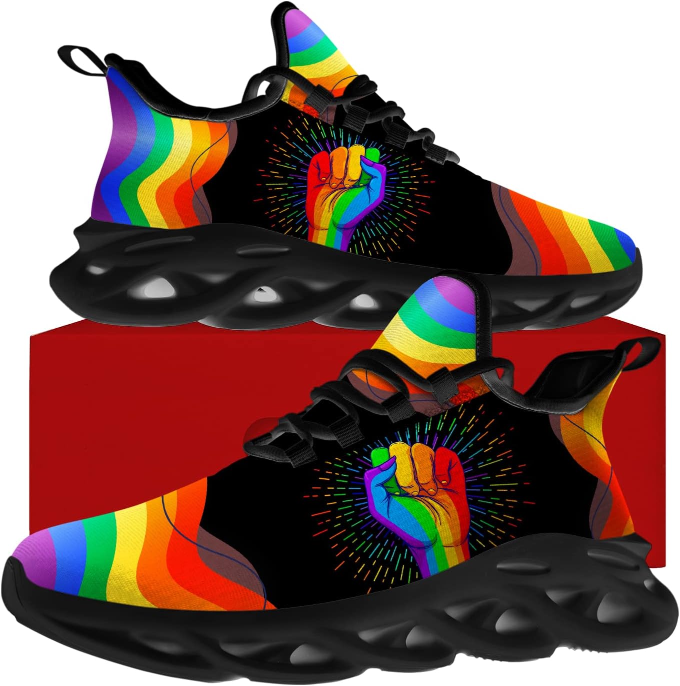 Ciadoon LGBTQ Shoes for Men Women Running Shoes Sport Walking Tennis Sneakers LGBT Shoes Gifts for Him Her