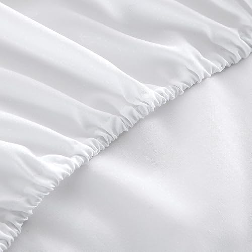 Miniatura 6 de Nile Bedding Collection - Juego de sábanas de hotel de algodón egipcio de 210 hilos para cama estándar de 8 a 15 pulgadas de profundidad de