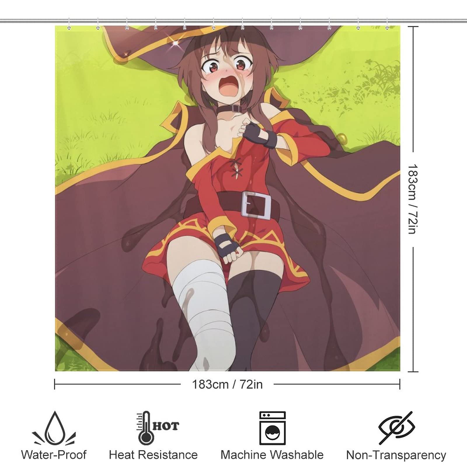 Amazon｜シャワーカーテンこのすば めぐみん お風呂カーテン 防カビ