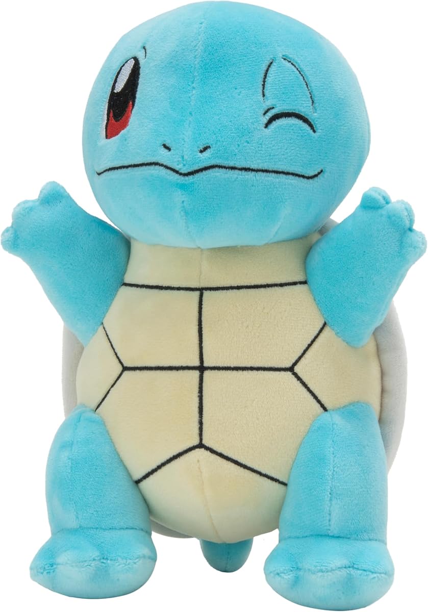 Peluche de Pokémon Squirtle - Peluche de Pokémon de 8 pulgadas - Detalles auténticos - Juguetes para niños