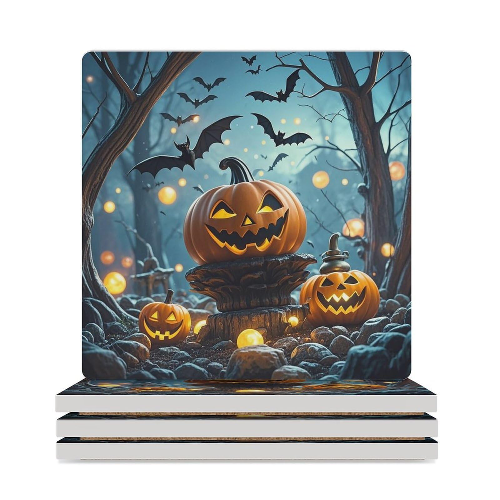 Dessous de verre Halloween réutilisable, cadeau idéal de décoration