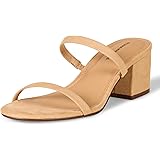 Amazon Essentials Women's Thin Two Strap Heeled Slide