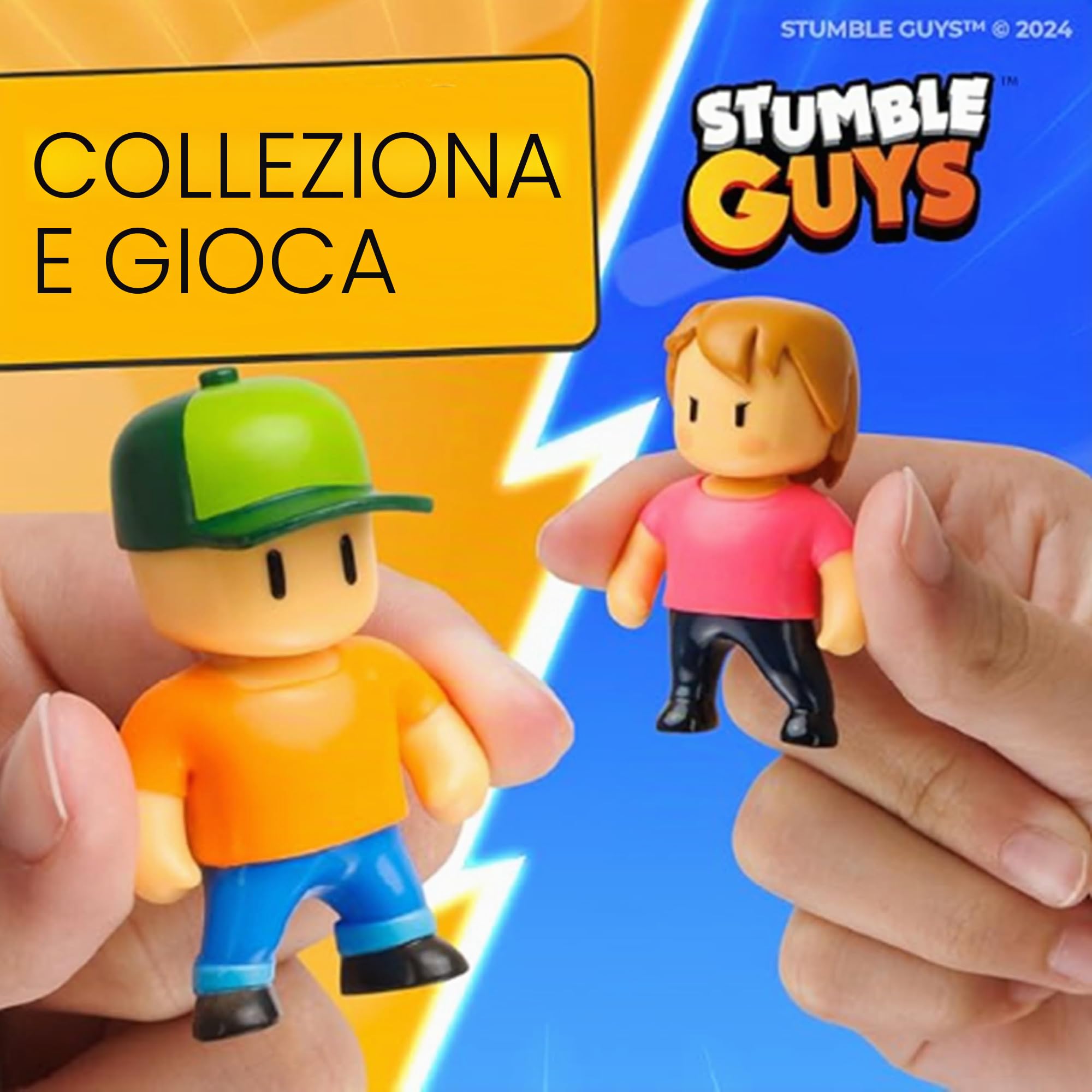 Bizak Stumble Guys 64112072-5 - Set di 8 figurine d'azione Boxing Roo + Mr Stumble, personaggi da collezione, licenza ufficiale per videogiochi di demolizione, fan per adulti e ragazzi e ragazze