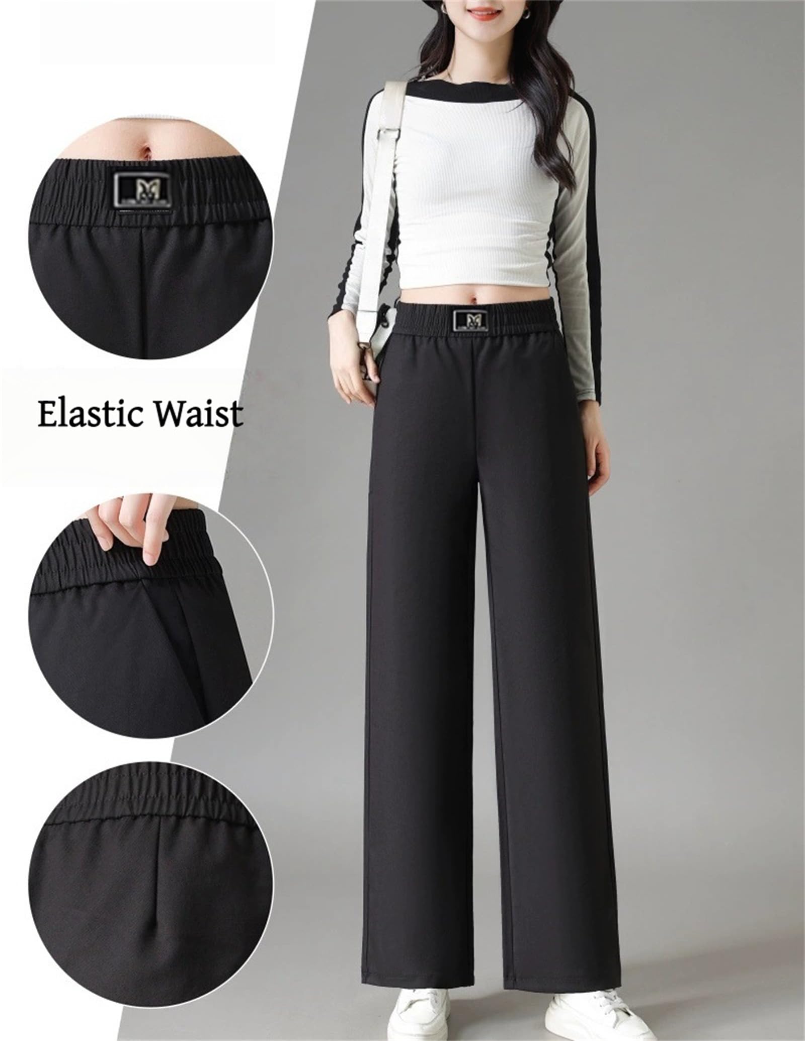 Pantaloni Comfort a Vita Alta, Morbidi e Setosi – Modello Elasticizzato a Gamba Dritta dalla vestibilità Perfetta, Ideali per Donne Over 50