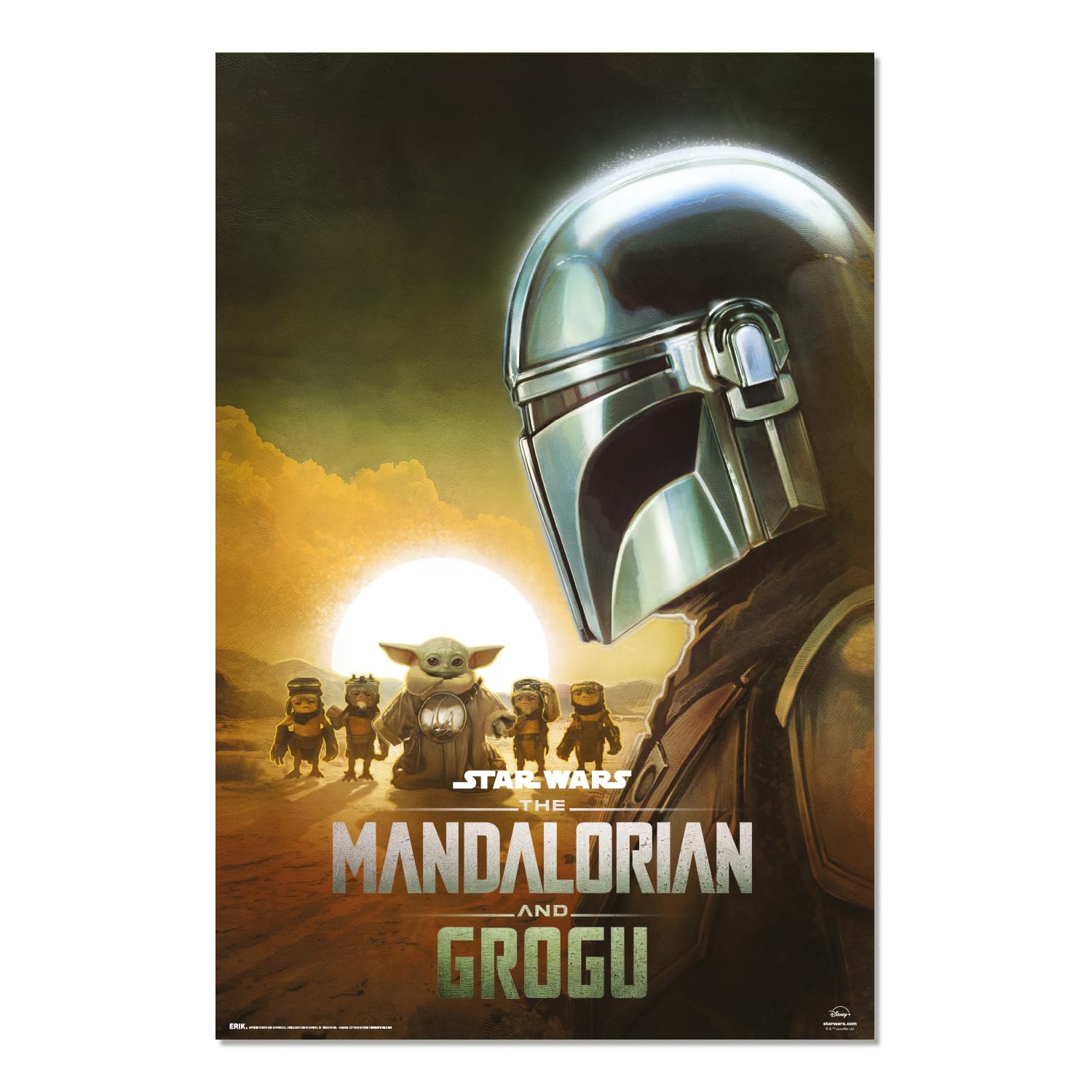 Grupo Erik Poster Star Wars The Mandalorian And Grogu Din Djarin - 36 x 24 inches / 91.5 x 61 cm - Shipped Rolled Up - Cool Posters, Art Poster, Wall Posters & Prints