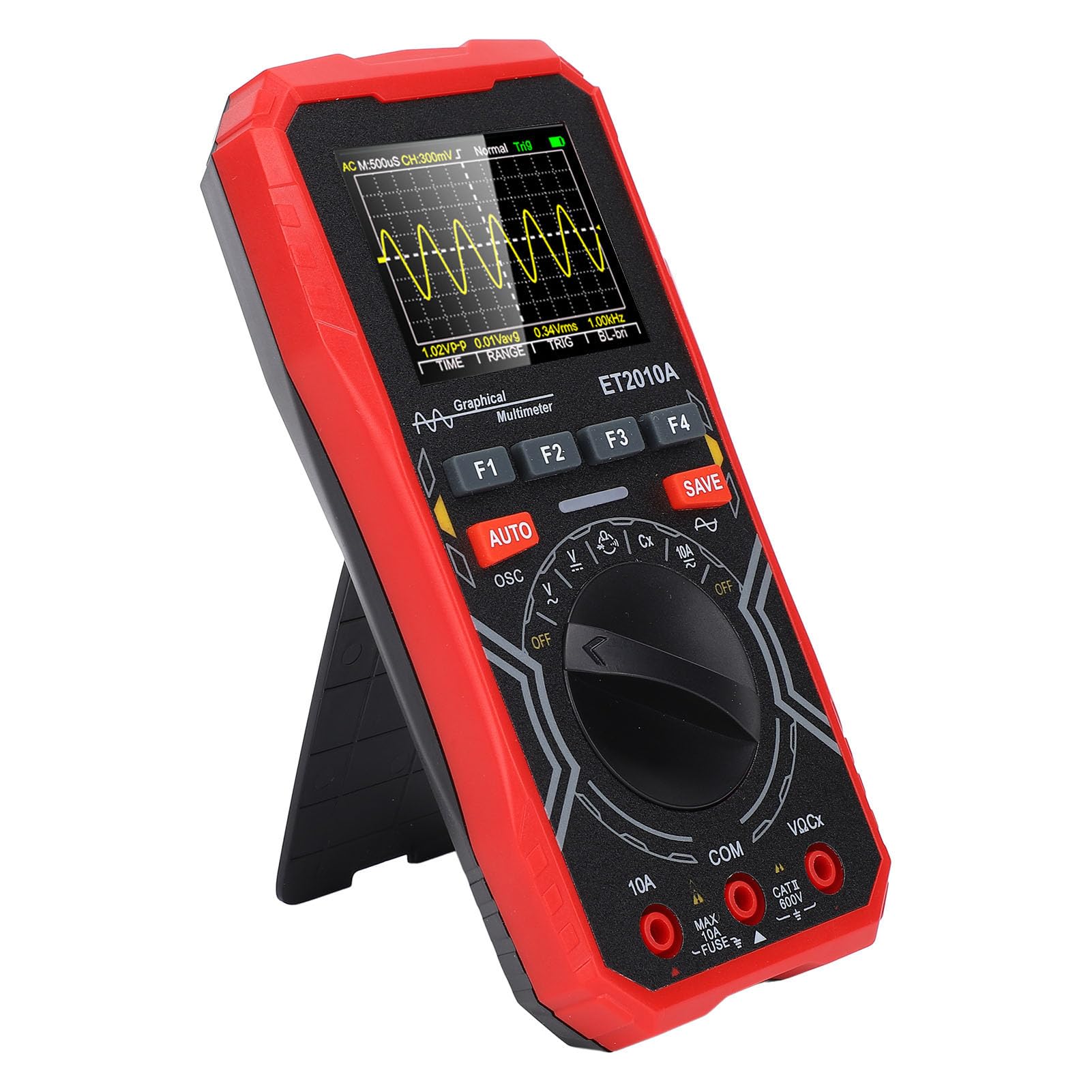 Osciloscopio y multímetro digital portátil 2 en 1 - Ancho de banda de 1 MHz - Frecuencia de muestreo de 2,5 Msps - Rango automático de 4000 recuentos - Pantalla a color de 2,4
