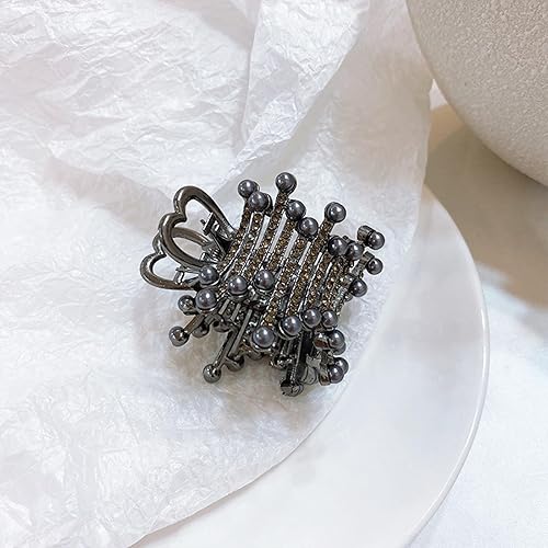 Miniatura 3 de 2 pinzas pequeñas de diamantes de imitación para el cabello, perlas de metal, pinza de cola de caballo de cristal, para mujeres y niñas, accesorios