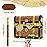 WERNNSAI Treasure Chest Piata - Pull String Pirate Themed Piata with Blindfold and Bat Adventure Birthday Party Decoration for Boys Kids Family Games Piata Adventure Theme Party Supplies