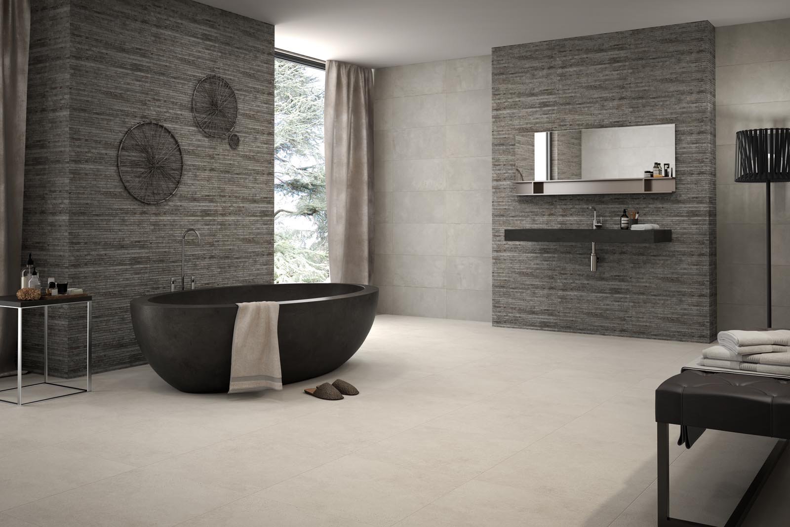 The Bath People Perla Classic Kitchen Bathroom Wall Floor Porcelain Light Grey Matt Tiles 333 X 650 (Cut Sample)