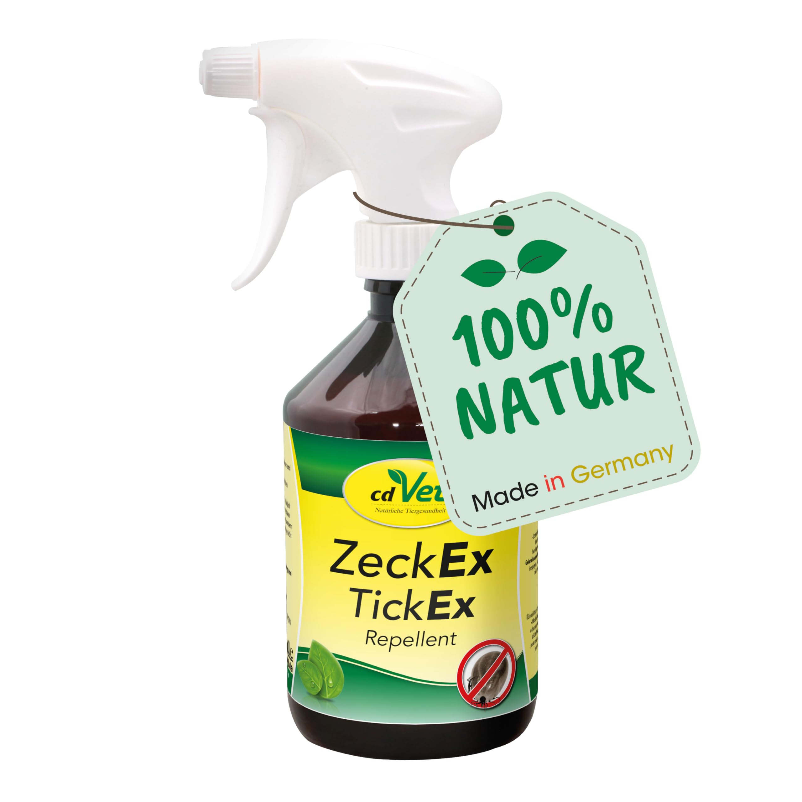 cdVet ZeckEx Zeckenabwehr-Spray 500 ml - Sofortschutz mit Langzeitwirkung für Mensch und Tier, natürliches Zeckenmittel ohne synthetische Zusatzstoffe, dermatologisch getestet