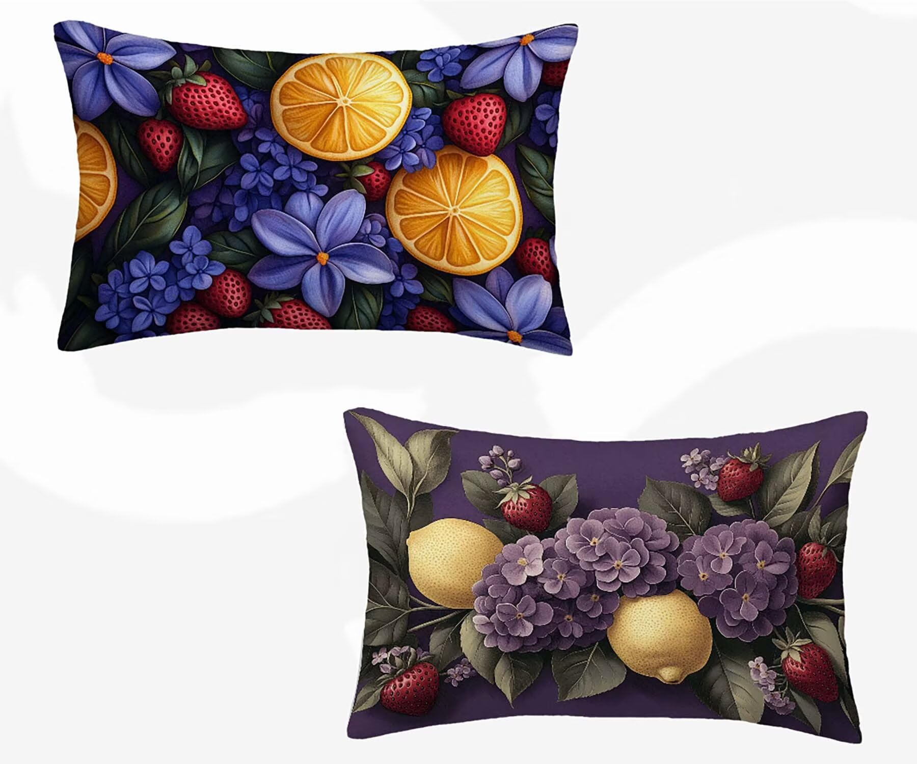 Poszewka na poduszkę 50x80 Zestaw 2 szt. Purpurowa poszewka na poduszkę Magnolia wzór prostokątna poduszka z niewidocznym zamkiem błyskawicznym dwustronny nadruk projekt do dekoracji domu jesień salon
