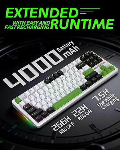 Miniatura 8 de Aula F87 Pro Gaming Keyboard, Tri-Mode BT5.02.4GHzUSB-C Hot-Swappable RGB Wireless Mechanical Keyboard, Gasket Mount, 4000mAh, for WindowsMac Gamer