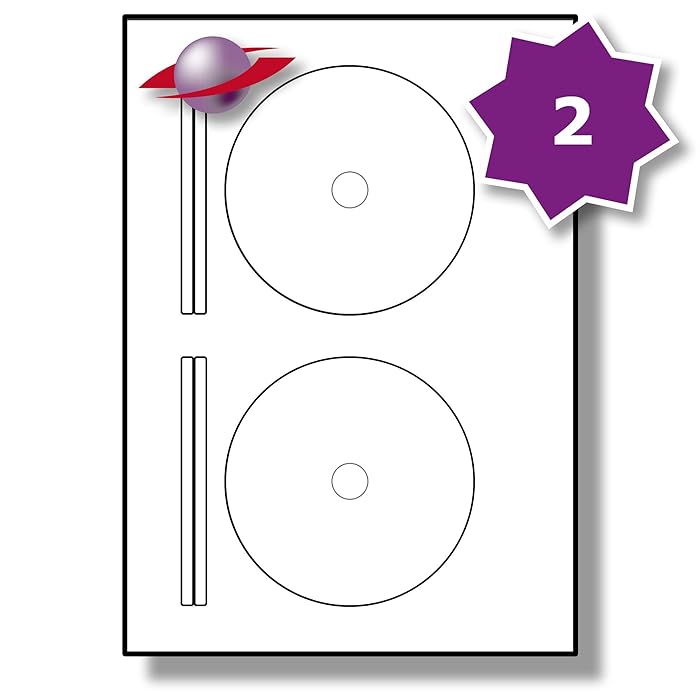 Buy 2 Per Page/Sheet, 5 Sheets (10 Sticky Full Face CD/DVD Labels ...