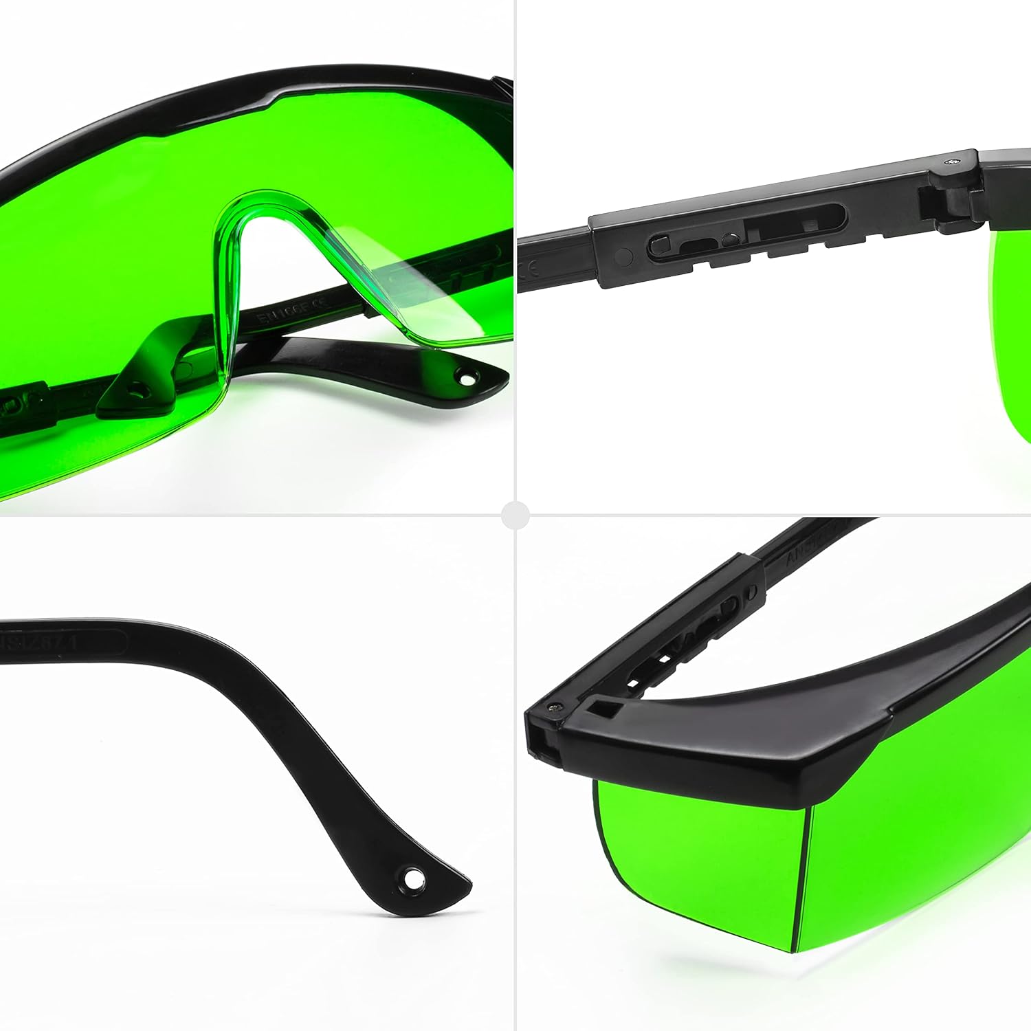 CIGMAN Green Laser Protective Glasses, Adjustable Frame Laser Enhancement Protective Eyewear for