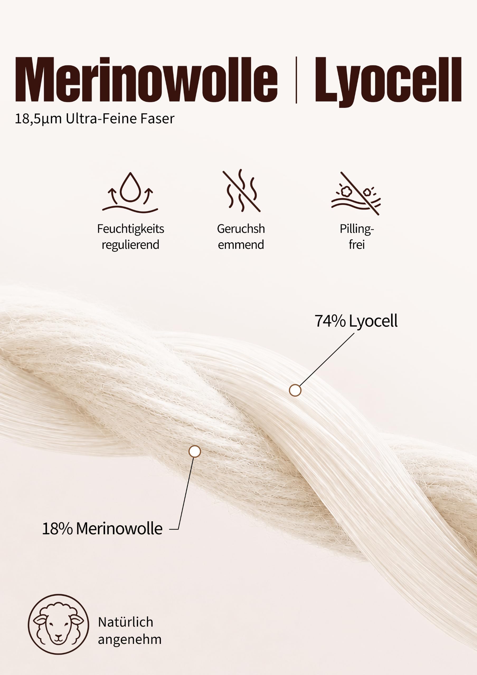 Merino Blend Leggings Damen Thermo Unterwäsche Lange Unterhose