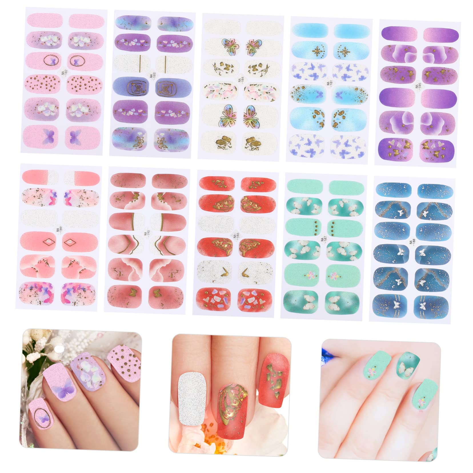 5 Set Adesivi per Unghie con Nail Art per Manicure Adatti per e Festive Facili Applicare e Resistenti All