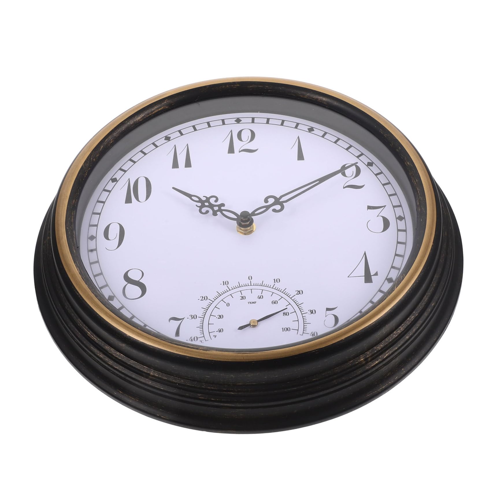 Horloge murale 30 cm étanche Amosfun avec thermomètre salon chambre