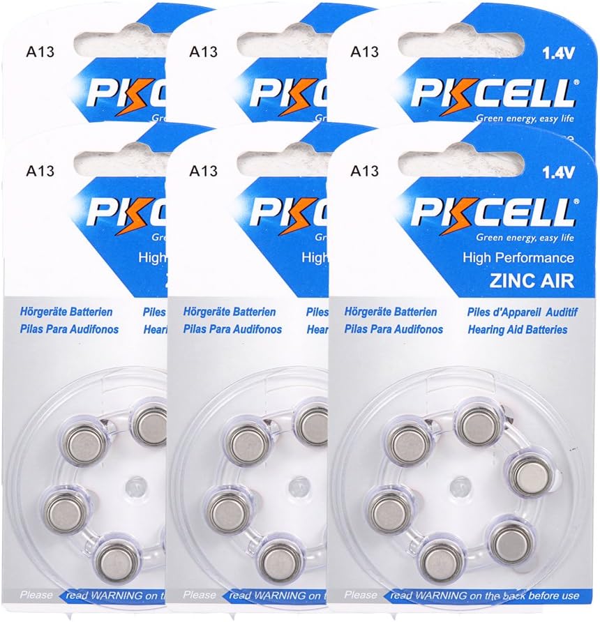 PKCELL Size 13, A13 P13 PR48 Hearing Aid Batteries (36