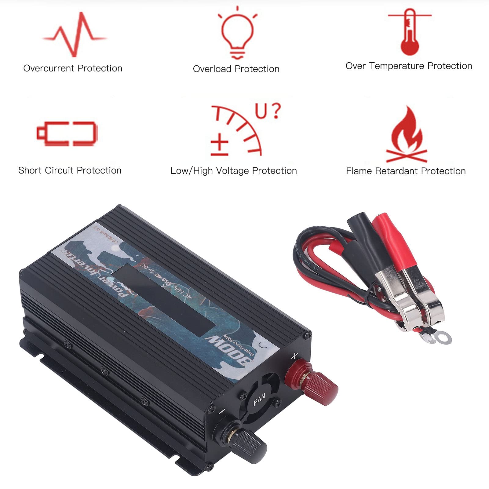 Alomejor Auto Wechselrichter 500W Kompaktes Design