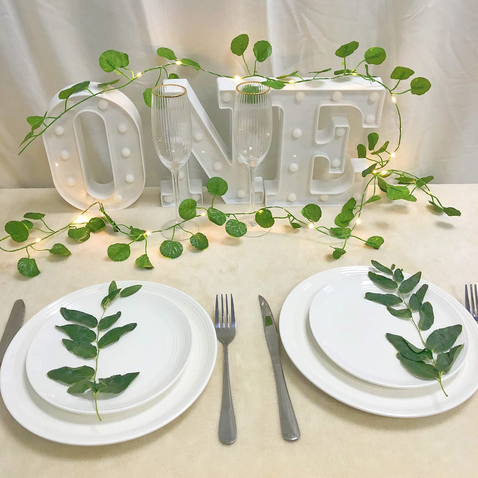 Ariati Crabapple 2 X Strands Total Length 14 Ft / 4 Metre Artificial Vines Garland Leaves, Faux Leaf Fake Tropical Hanging Greenery Decor For Home, Bedroom, Wall, Party, Wedding Decoration