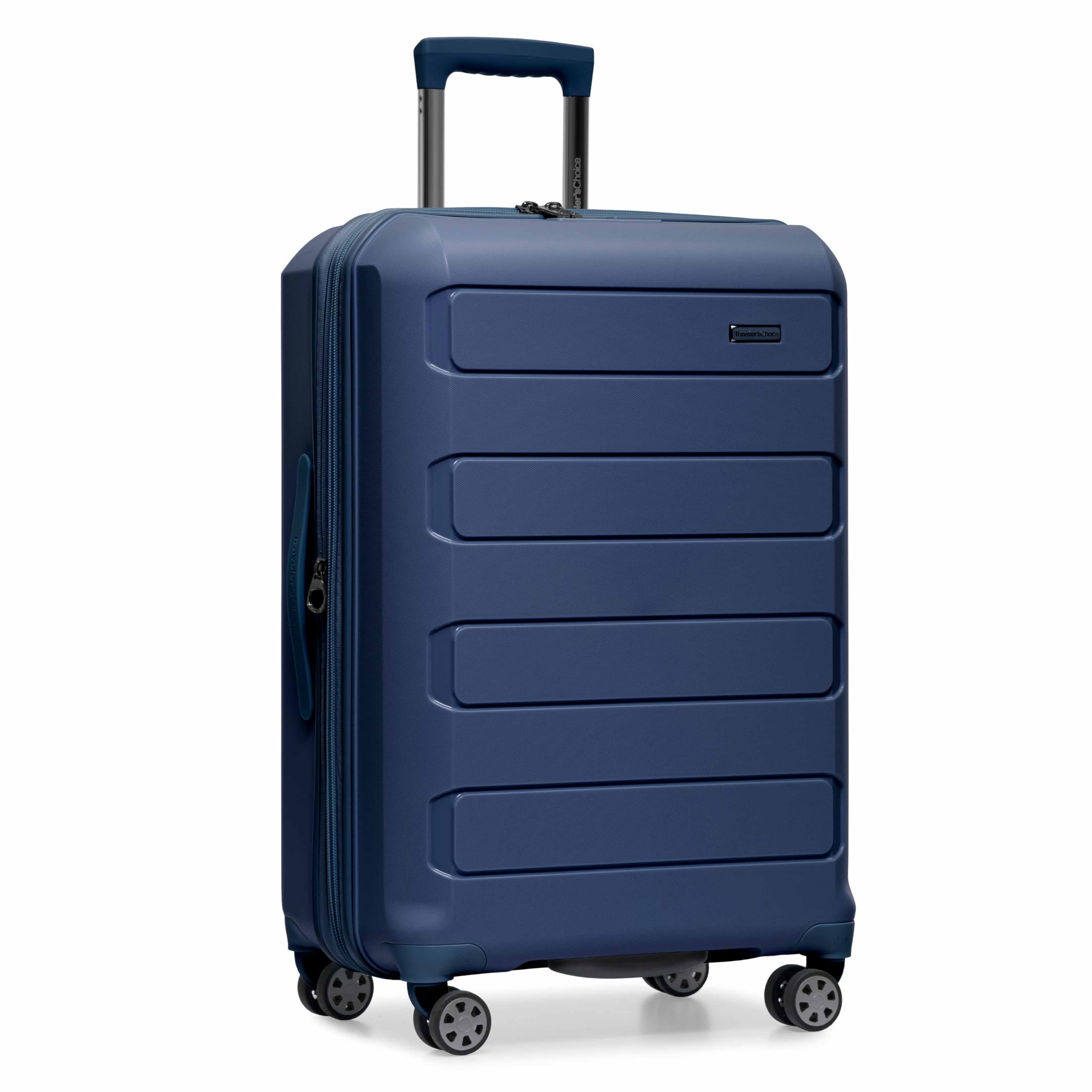 Traveler's Choice Pagosa Hardshell Expandable Luggage with Spinner Wheels, Navy, 26-Inch Medium