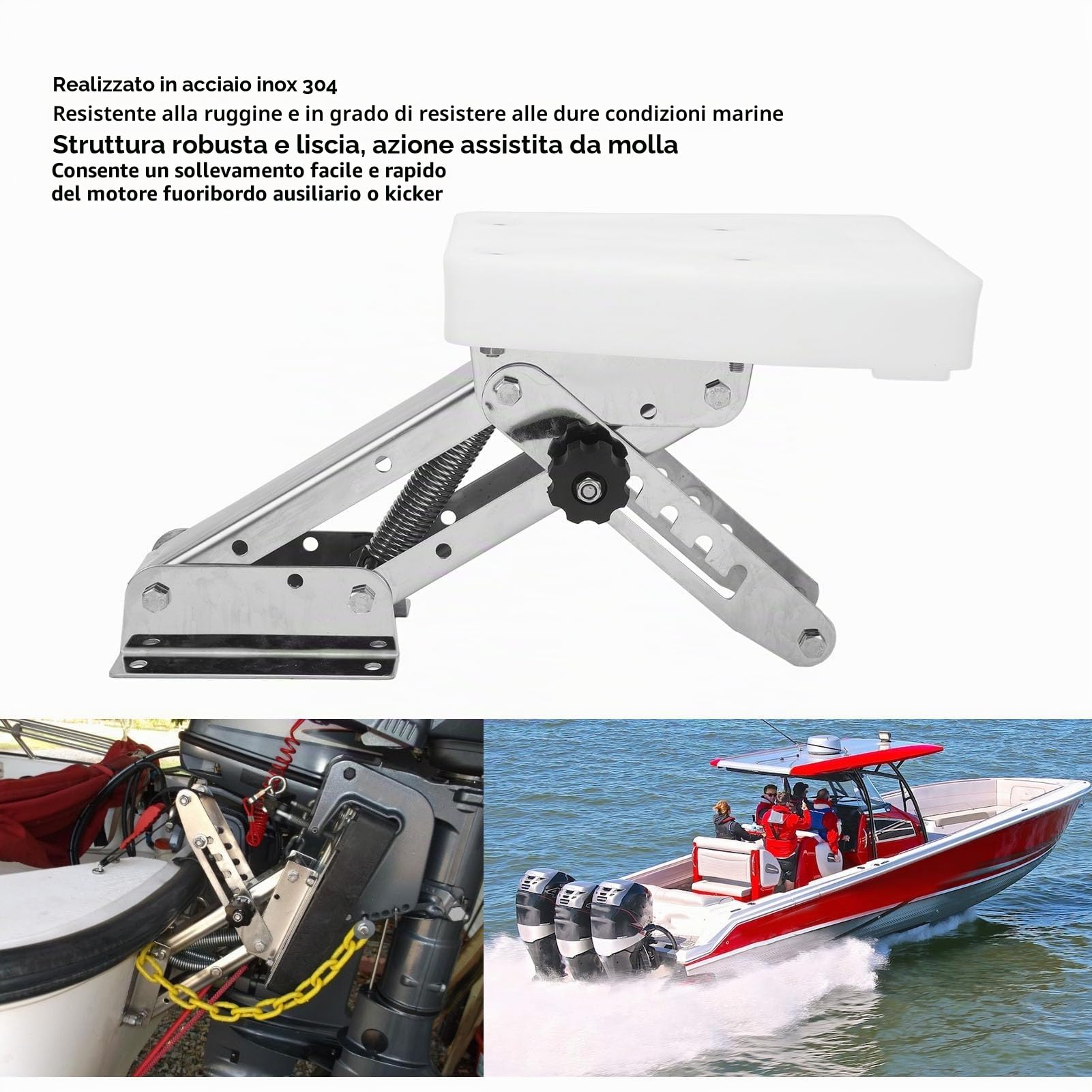 Ejoyous Supporto Motore Fuoribordo Regolabile 7,5-20 CV 2 Tempi