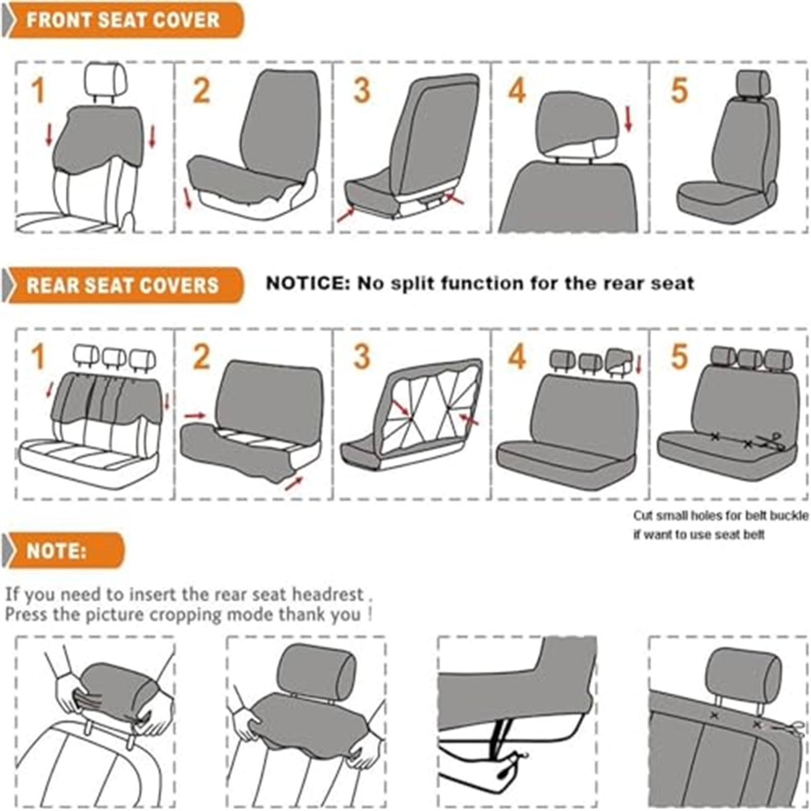 Ensembles de Housses de Siège pour Citroen C4 Hybride (2024-2026) | Housses Siege Avant Arrière Respirant Lavable Confortable Protection Couverture Siège