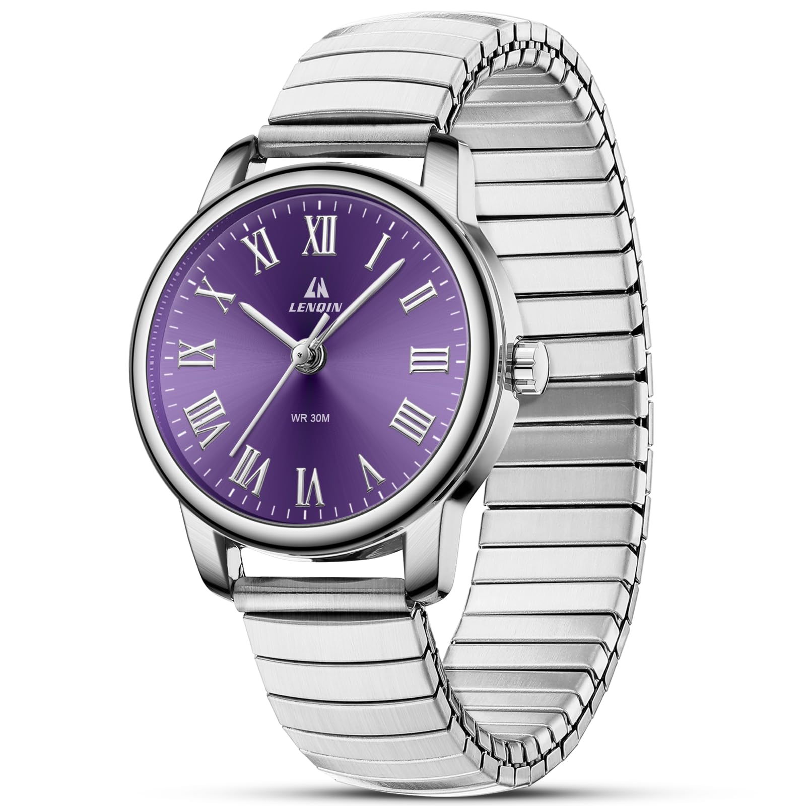 LN LENQIN Damen Uhren Edelstahl Wasserdicht Uhren für Frauen Analog Quarz Römische Ziffern Armbanduhr Damen Expansion Band