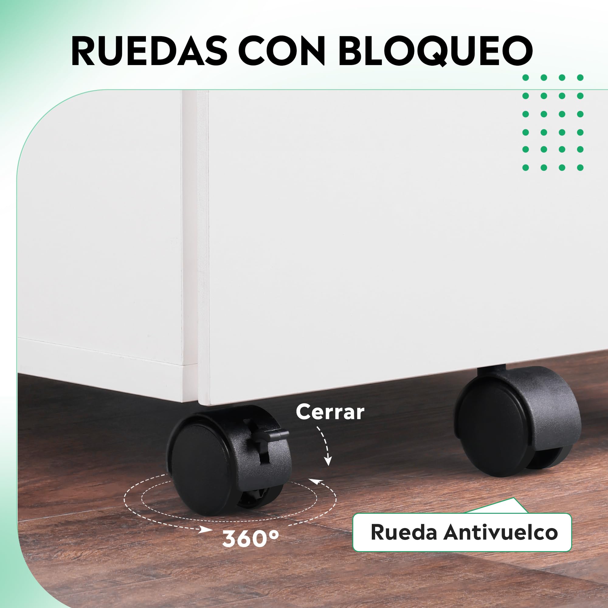 DEVAISE Archivador de 3 Cajones con Cerradura, Mueble Bajo Escritorio Sólido para Documentos A4/Legal/Carta,Blanco