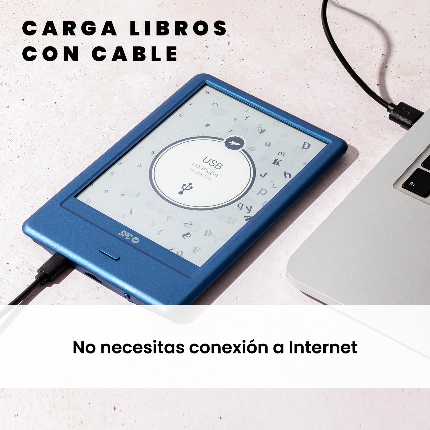 SPC Dickens Light 2 Pro + Funda | Libro Libro electrónico 6 Pulgadas táctil E-Ink, Brillo Ajustable y Temperatura de Color, 8GB de Memoria, 1 Mes autonomía, Ligero y Fino - Azul