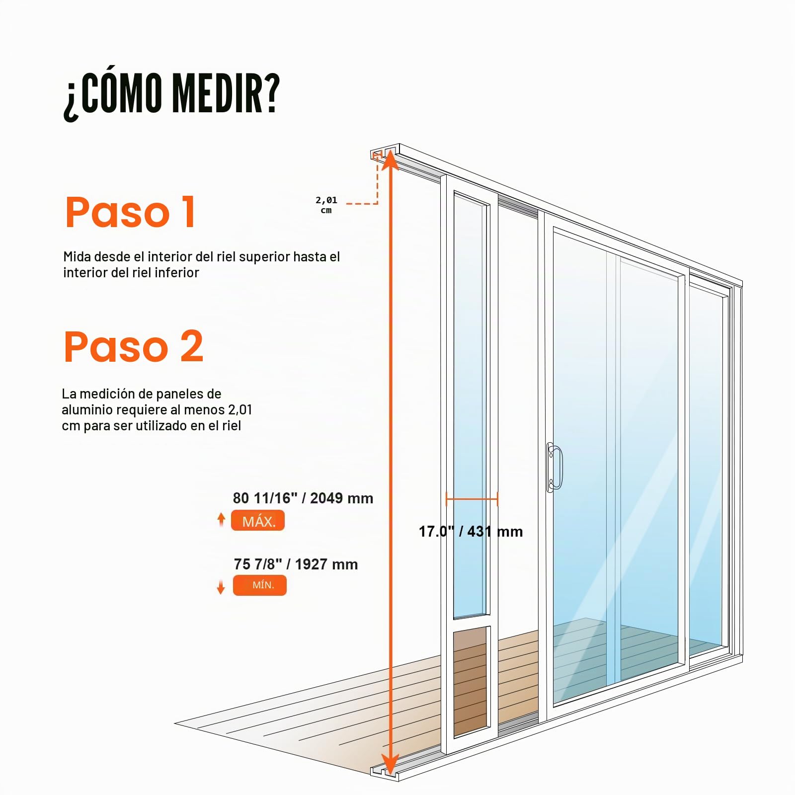 VEVOR Puerta Corrediza de Vidrio para Perros Altura Ajustable 346 x 600 x 1927-2049 mm Puerta para Mascotas de Vidrio Templado con Estructura de Bisagra, Solapa y Cerradura para Perros de Gran Tamaño