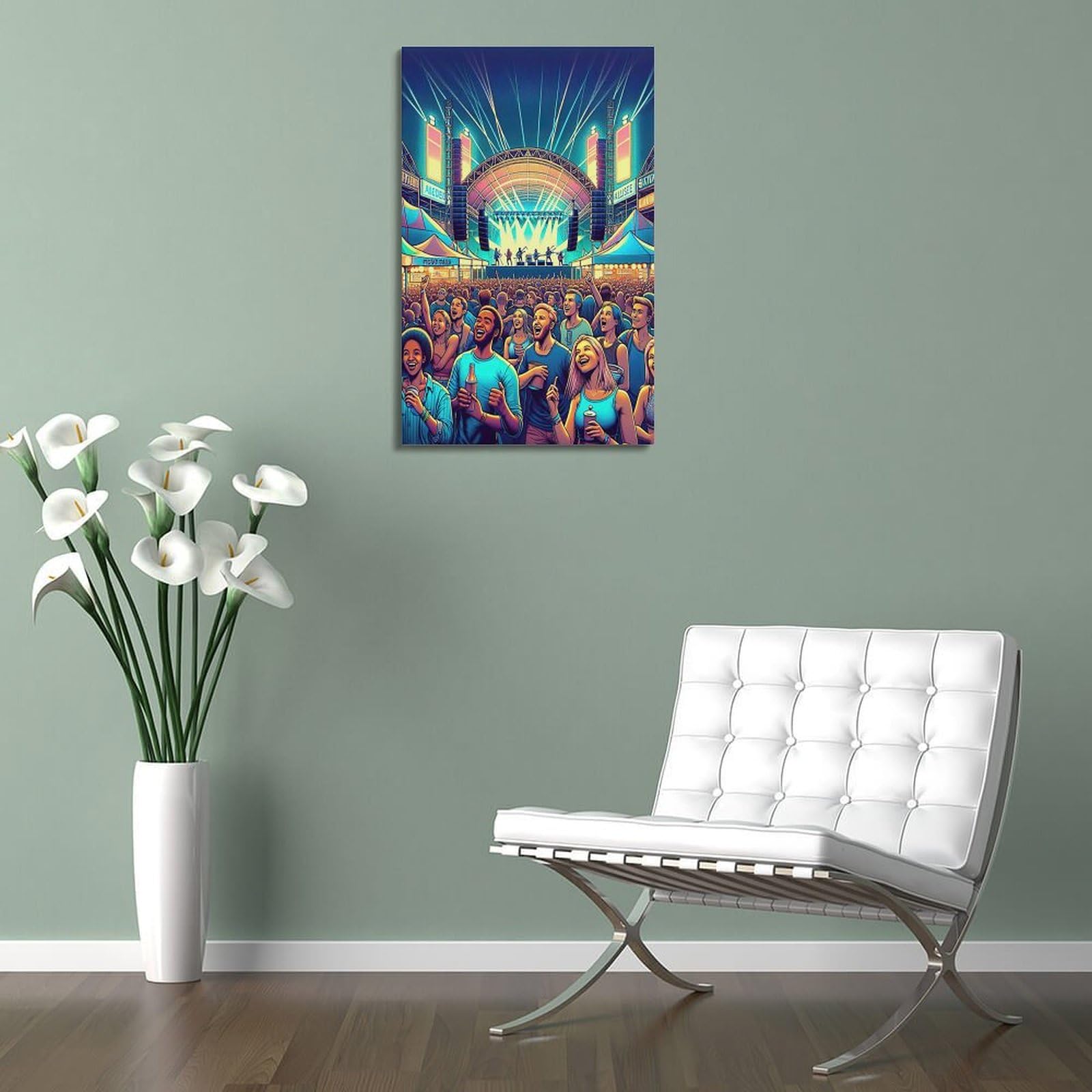 YCGYMX Poster su tela, per festival, ipnotizzante, con concerti, decorazione artistica da parete, poster moderno, per camera da letto, per camera da letto, 50 x 75 cm