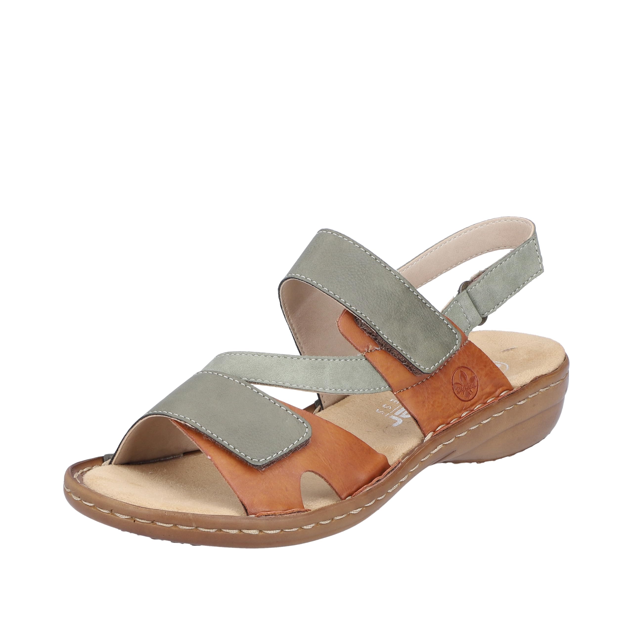 Rieker Women's 60866 Sandals, Green Combi, 8 UK