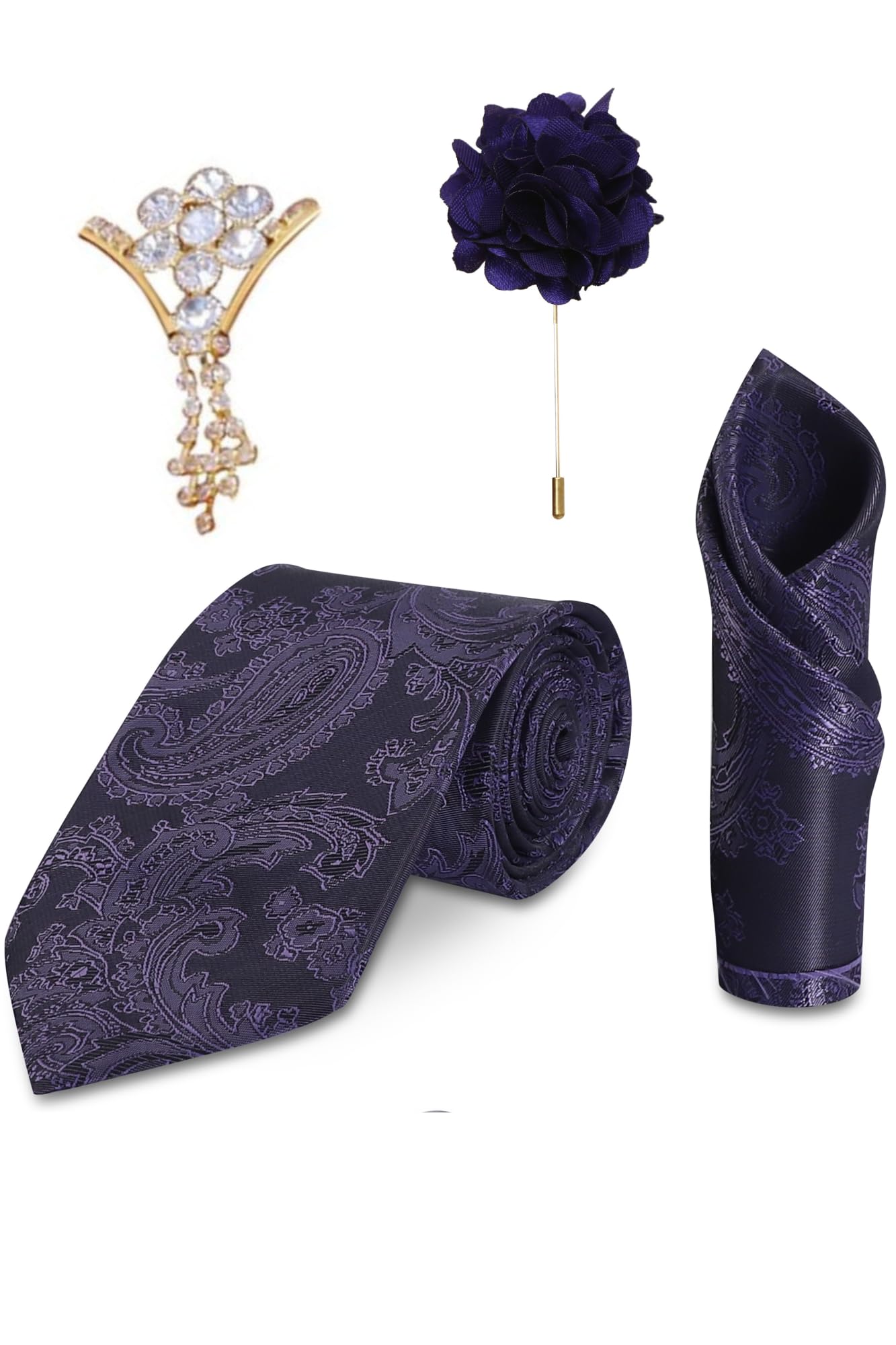 RANDOM STRIPE Silk Tie Pin Set (Purple) (B0BMB6LH57) Amazon Price History, Amazon Price Tracker