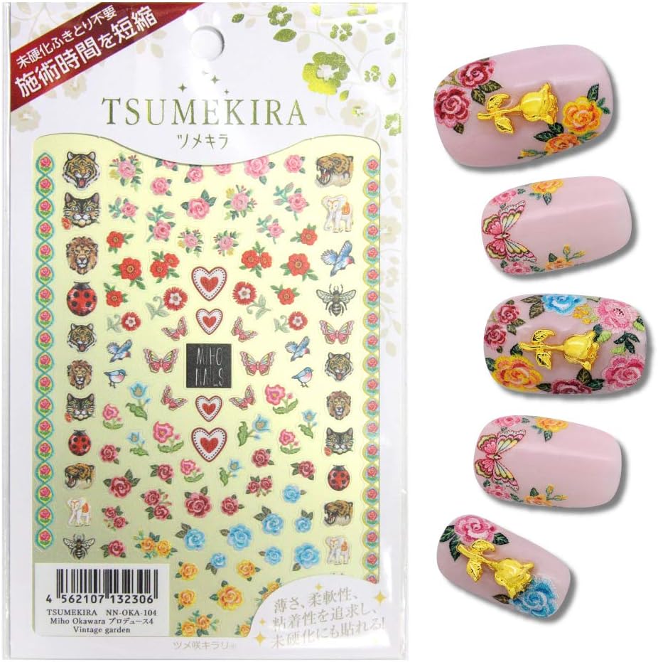 TSUMEKIRA Miho Okawara Product4 Vintage garden nail stickers gel art nail art design japan Product